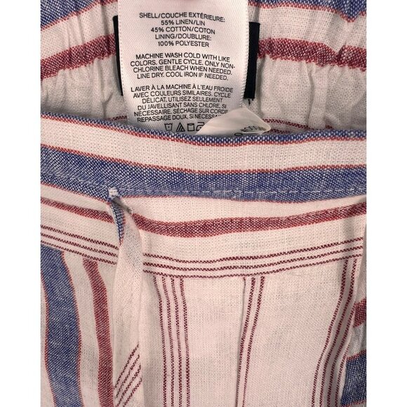 EXPRESS Womens High Waisted Striped Linen-Blend Split Leg Pants Size Large - Picture 5 of 7